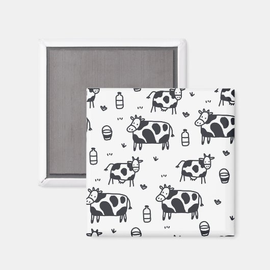 Cute Cartoon Koe Patroon Magneet (Voorkant / Achterkant)