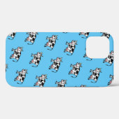 Cute Cartoon Koe Pattern on Blue Case-Mate iPhone Case (Achterkant (horizontaal))
