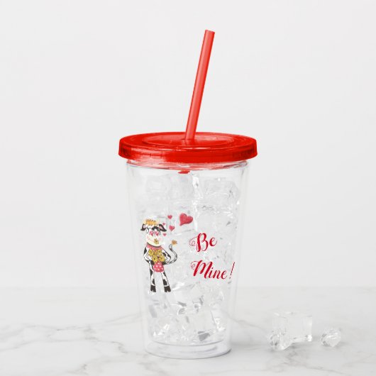 Cute cartoon koeienkoeientumbler acryl drinkbeker (Achterkant ijs)