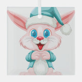 Cute cartoon konijn glas ornament