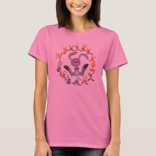 Cute Cartoon Konijnen Mandala Dames T-Shirt