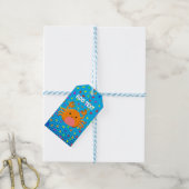 Cute Cartoon krab met Confetti Cadeaulabel (Met Touw)