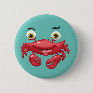 Cute cartoon krab ronde button 5,7 cm