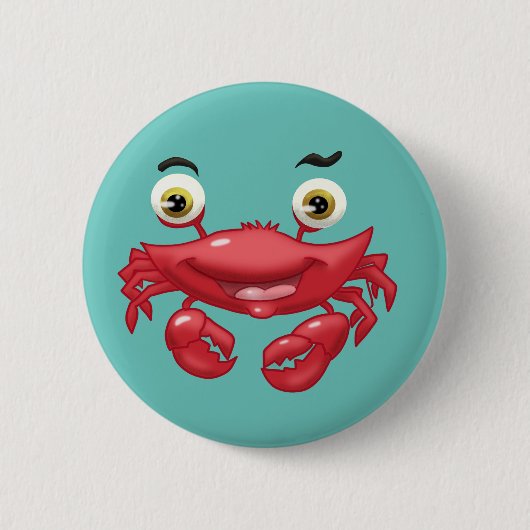 Cute cartoon krab ronde button 5,7 cm (Voorkant)