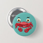 Cute cartoon krab ronde button 5,7 cm (Voorkant /achterkant)