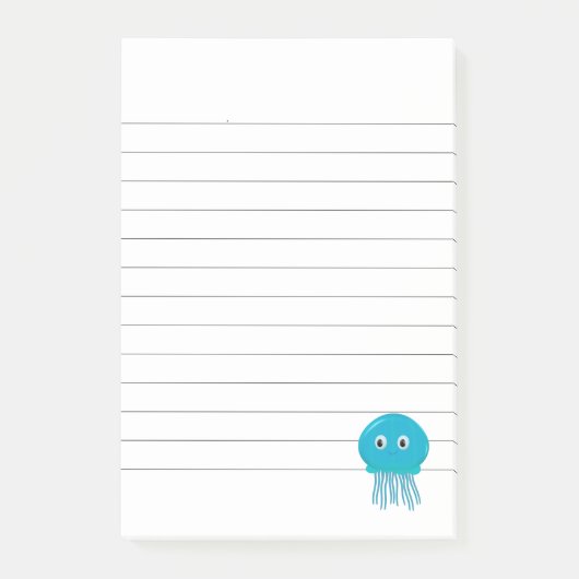 Cute Cartoon Kwallen Lining  Post-it® Notes (Voorkant)