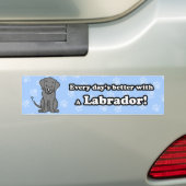 Cute Cartoon Labrador Bumpersticker (Op auto)