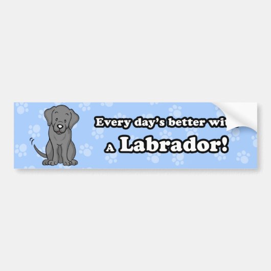 Cute Cartoon Labrador Bumpersticker (Voorkant)