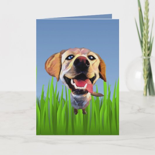 Cute Cartoon Labrador Retriever Wenskaart Kaart (Voorkant)