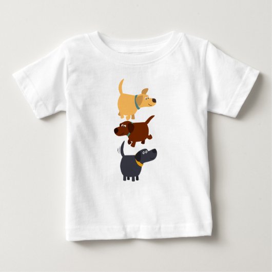 Cute Cartoon Labradors in 3 Flavors Baby T-Shirt (Voorkant)