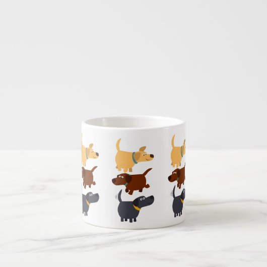 Cute Cartoon Labradors in 3 Flavors Espresso Mok (Voorkant)