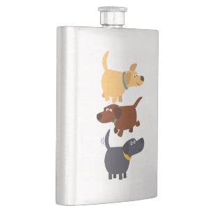 Cute Cartoon Labradors in 3 Flavors Klassieke kolf Flacon