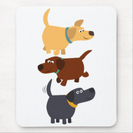 Cute Cartoon Labradors in 3 Flavors Mousepad Muismat