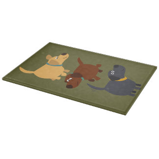 Cute Cartoon Labradors in 3 Flavors snijvlak Snijplank
