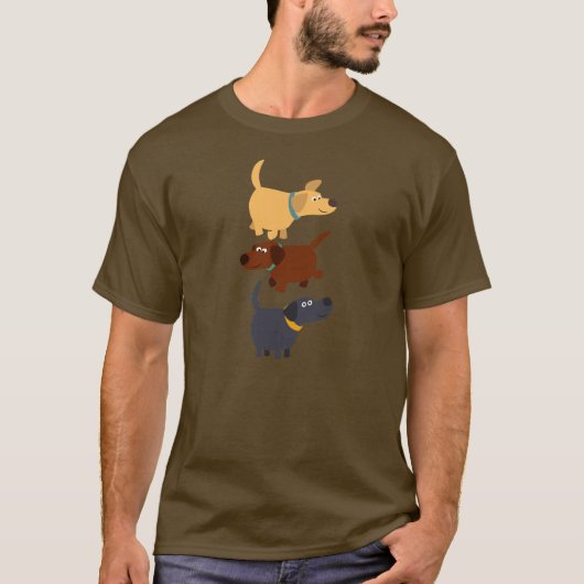 Cute Cartoon Labradors in 3 Flavors T-Shirt (Voorkant)