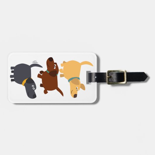 Cute Cartoon Labradors in 3 FlavurenBagagelabel Bagagelabel (Voorkant horizontaal)