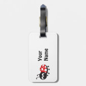 Cute Cartoon Ladybug Bagagelabel (Achterkant verticaal)