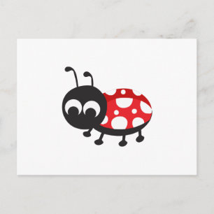 Cute Cartoon Ladybug Briefkaart