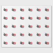 Cute Cartoon Ladybug Cadeaupapier (Vlak)