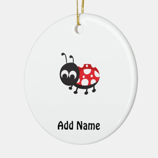 Cute Cartoon Ladybug Keramisch Ornament (Links)