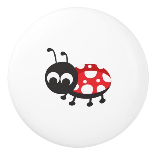 Cute Cartoon Ladybug Keramische Knop (Voorkant)