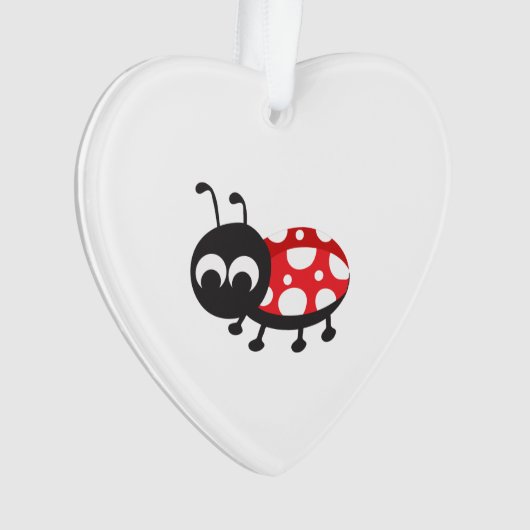 Cute Cartoon Ladybug Ornament (voorkant)