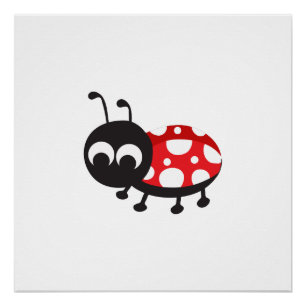 Cute Cartoon Ladybug Poster