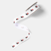 Cute Cartoon Ladybug Satijnen Lint (Achterkant)