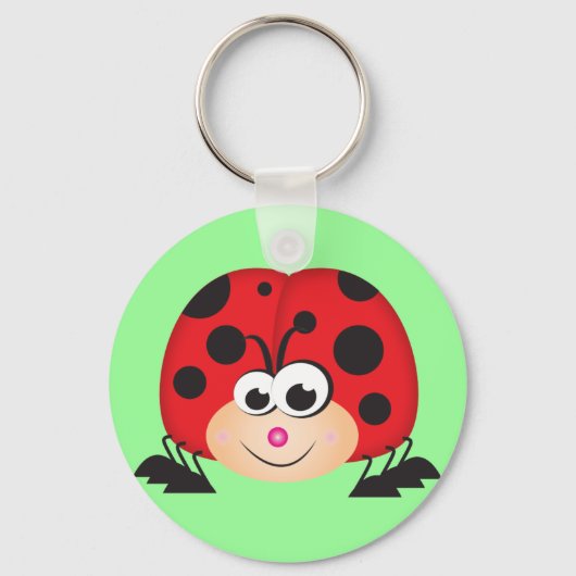 Cute Cartoon Ladybug Sleutelhanger (Voorkant)