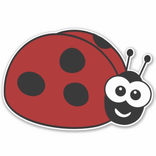 Cute Cartoon Ladybug Sticker (Voorkant)