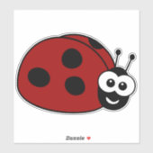 Cute Cartoon Ladybug Sticker (Vel)