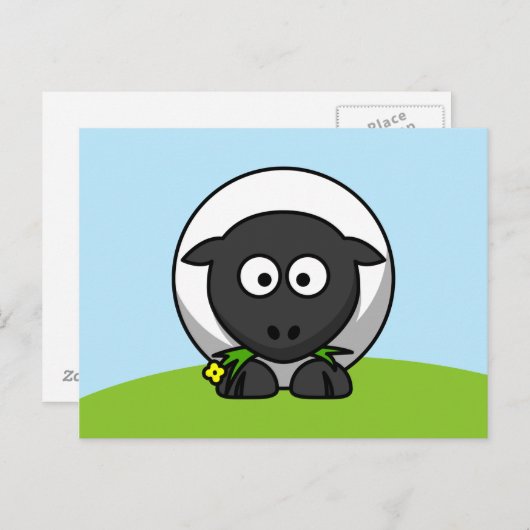 Cute Cartoon Lamb Briefkaart (Voorkant / Achterkant)
