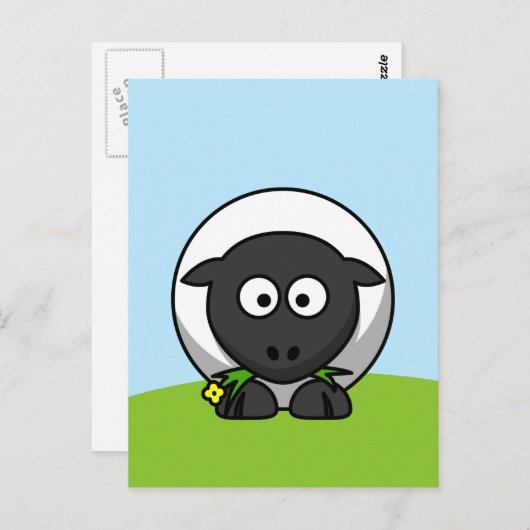 Cute Cartoon Lamb Briefkaart (Voorkant / Achterkant)