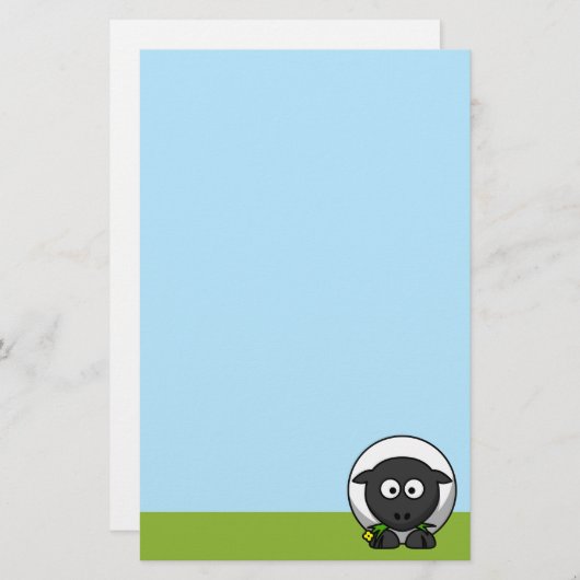 Cute Cartoon Lamb Briefpapier (Voorkant / Achterkant)