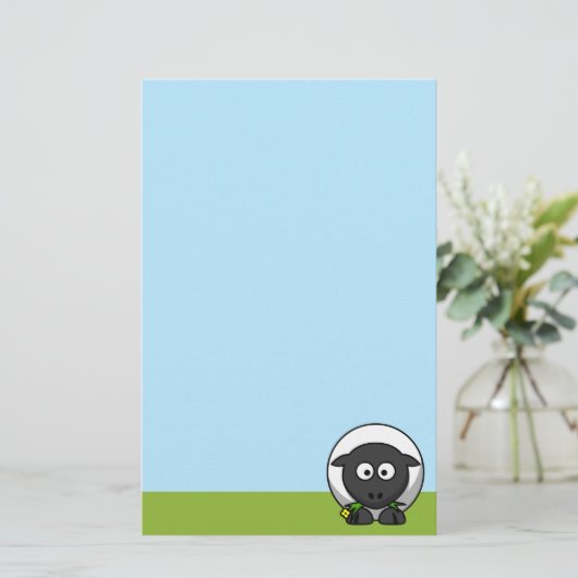 Cute Cartoon Lamb Briefpapier (Staand voorkant)