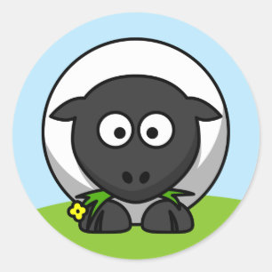 Cute Cartoon Lamb Ronde Sticker