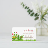 Cute Cartoon Lawn Garden Landscaping Services Visitekaartje (Staand voorkant)