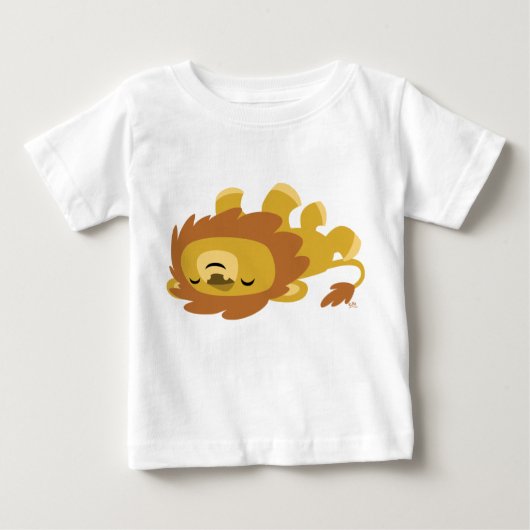 Cute Cartoon Lazy Lion Baby T-Shirt (Voorkant)