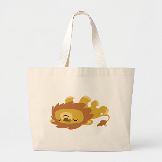 Cute Cartoon Lazy Lion Bag Grote Tote Bag (Voorkant)