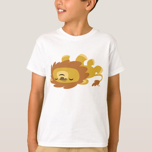 Cute Cartoon Lazy Lion Children T-Shirt (Voorkant)