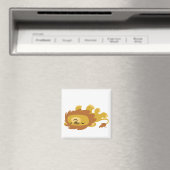 Cute Cartoon Lazy Lion magnet (Insitu (Vaatwasser))