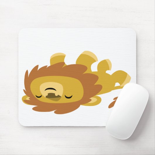 Cute Cartoon Lazy Lion mousepad Muismat (Met muis)