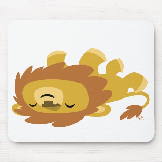 Cute Cartoon Lazy Lion mousepad Muismat (Voorkant)