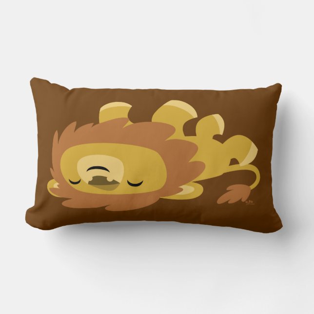 Cute Cartoon Lazy Lion Pillow Kussen (Voorkant)