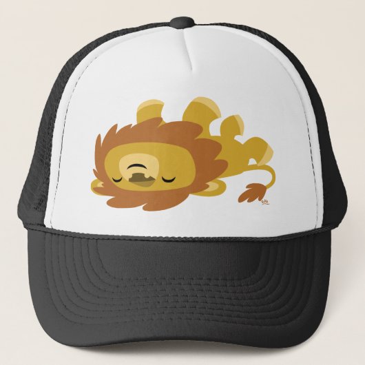 Cute Cartoon Lazy Lion Trucker Hat Trucker Pet (Voorkant)