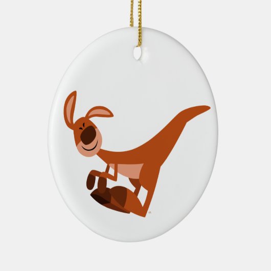 Cute Cartoon Leaping Kangaroo Keramisch Ornament (Rechts)