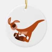 Cute Cartoon Leaping Kangaroo Keramisch Ornament (Voorkant)
