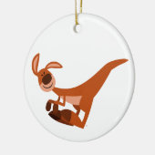Cute Cartoon Leaping Kangaroo Keramisch Ornament (Links)