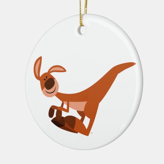 Cute Cartoon Leaping Kangaroo Keramisch Ornament (Links)