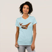 Cute Cartoon Leaping Kangaroo Women T-Shirt (Voorkant volledig)